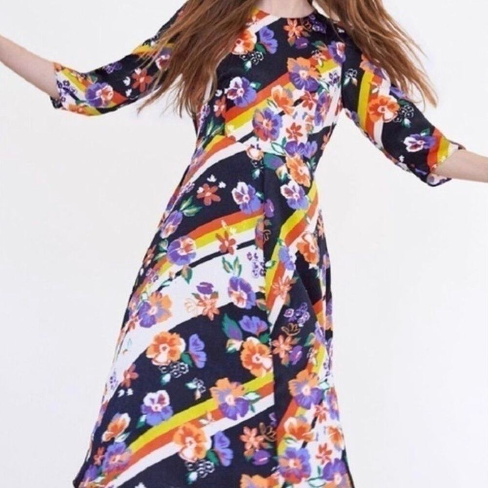 Zara Trafaluc Collection Floral Midi Dress, Size S